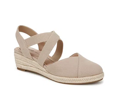 Lifestride Wide Width Kimball Espadrille Wedge Sandal In Brown