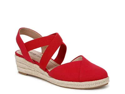 Lifestride Wide Width Kimball Espadrille Wedge Sandal In Red