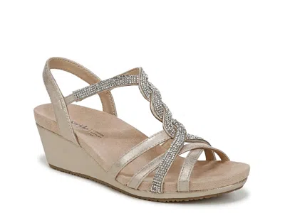 Lifestride Wide Width Miami Wedge Sandal In Silver