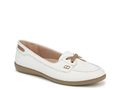 Lifestride Wide Width Nautical Boat Shoe In White