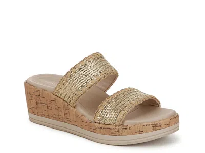 Lifestride Wide Width Resort Wedge Sandal In Gold