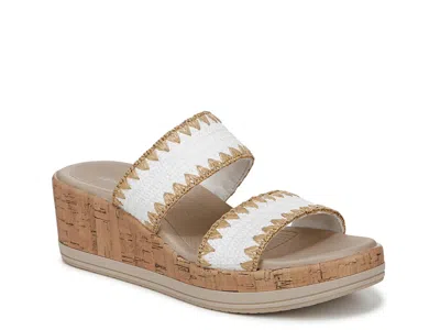 Lifestride Wide Width Resort Wedge Sandal In White