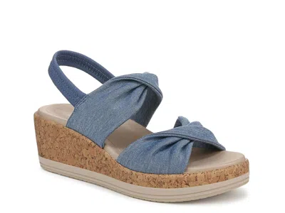 Lifestride Wide Width Riley Wedge Sandal In Blue