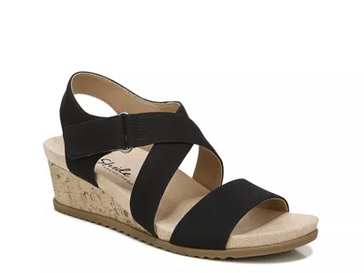 Lifestride Wide Width Sincere Wedge Sandal In Black