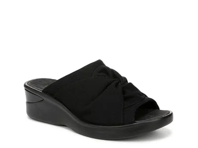 Lifestride Smile 3 Open Toe Wedge Slide Sandal In Black