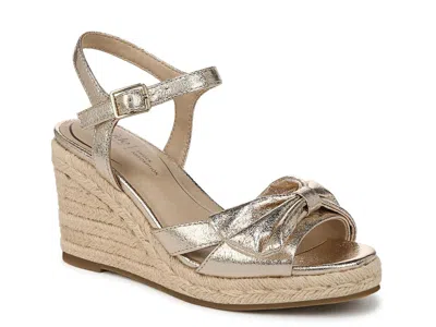 Lifestride Wide Width Tahlia Espadrille Wedge Sandal In Brown