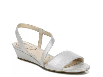 Lifestride Wide Width Yasmine Wedge Sandal In Silver