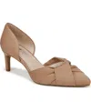 Lifestride Women's Abby Pointed Toe Pumps In Bamboo Tan Microsuede