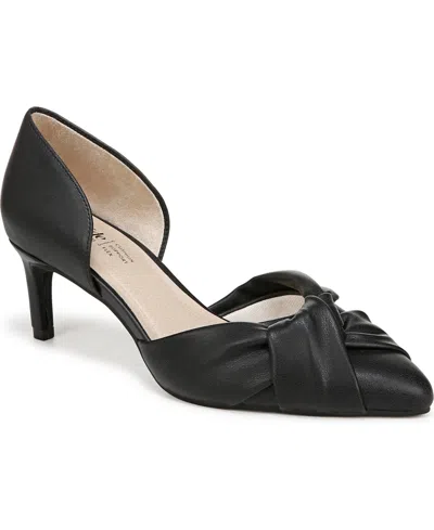 Lifestride Women's Abby Pointed Toe Pumps In Black Faux Leather