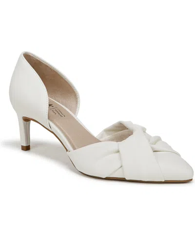 Lifestride Women's Abby Pointed Toe Pumps In Bright White Faux Leather