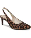 Lifestride Annalise Slingback Pointed Toe Pump In Brown Multi Microfiber
