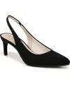 Lifestride Annalise Womens Kitten Pointed Toe Slingback Heels In Black Microfiber