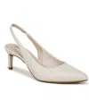 Lifestride Women's Annalise Pointed Toe Slingback Pumps In Bone White Faux Leather