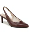 Lifestride Annalise Slingback Pointed Toe Pump In California Wine Red Faux Leather