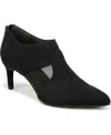Lifestride Annette Womens Zipper Faux Suede Shooties In Black Microsuede