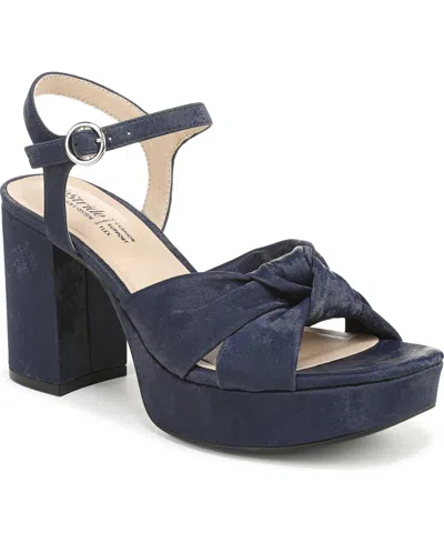 Lifestride August Ankle Strap Platform Sandal In Blue