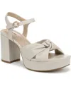 Lifestride August Ankle Strap Platform Sandal In Bone Faux Leather