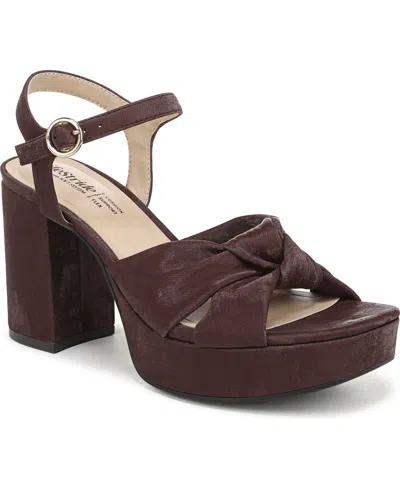 Lifestride August Ankle Strap Platform Sandal In Brown