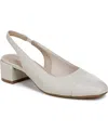 Lifestride Becoming Cap Toe Slingback Pump In Bone White Faux Leather