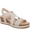 Lifestride Women's Breeze Strappy Wedge Sandals In Almond Milk Fabric