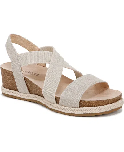 Lifestride Women's Breeze Strappy Wedge Sandals In Almond Milk Fabric