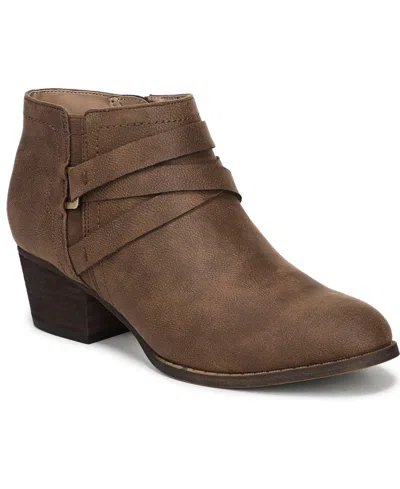 Lifestride Women's Bryce Zip Round Toe Block Heel Short Boots