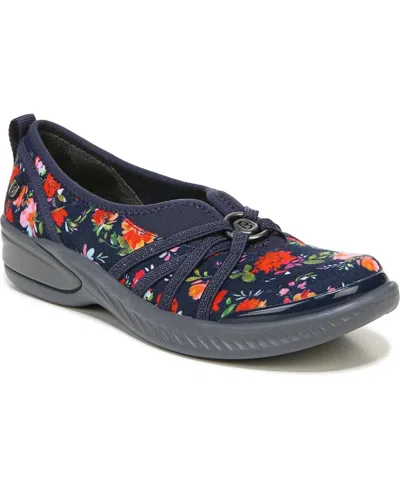 Lifestride Women's Bzees For  Niche Navy Floral Slip-on Casual Shoes Htat146 In Blue