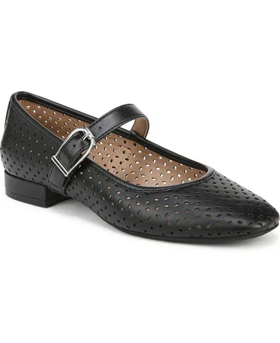 Lifestride Women's Cameo Mary Jane 3 Ballet Flats In Black Faux Leather