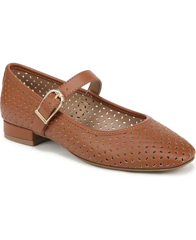 Lifestride Women's Cameo Mary Jane 3 Ballet Flats In Tan Faux Leather