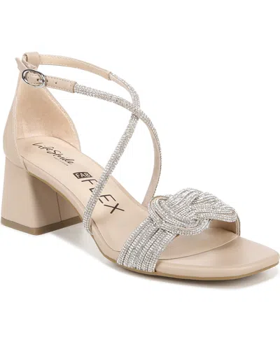 Lifestride Captivate Strappy Sandals In Tender Taupe Beige Faux Leather