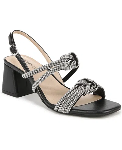 Lifestride Women's Celeste Angled Block Heel Square Open Toe Dress Slingbacks In Silver