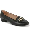 Lifestride Celine Womens Embellished Man Made Loafers In Black Faux Leather