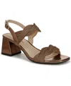 Lifestride Women's Charnelle Angled Block Heel Square Open Toe Slingback Dress Sandals In Bronze Faux Leather