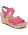 Lifestride Danita Slingback Platform Wedge Sandal In French Pink Fabric