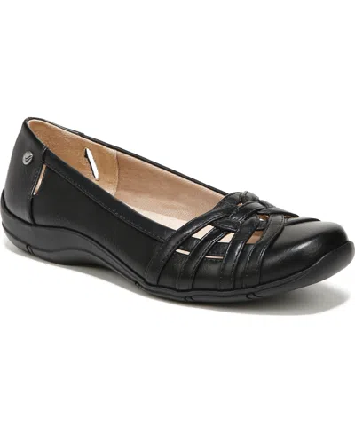Lifestride Diverse Flats In Black Faux Leather