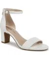 Lifestride Florence Ankle Strap Sandal In Bright White Faux Leather