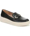 Lifestride Women's Geneva-bit Closed Round Toe Platform Loafers In Black Faux Leather