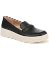 Lifestride Women's Geneva Closed Round Toe Platform Penny Loafers In Black Faux Leather