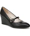 Lifestride Gio Mj 2 Womens Buckle Man Made Mary Jane Heels In Black Faux Leather