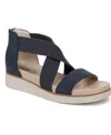 Lifestride Women's Giselle Sport Platfform Sandals In Lux Navy Faux Leather