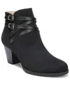 Lifestride Jezebel Womens Memory Foam Block Heel Boot In Black Fabric,faux Leather
