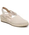 Lifestride Katrina Espadrille Slingback Wedge Pump In Taupe Canvas