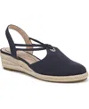 Lifestride Women's Kennedy Closed Almond Toe Wedge Espadrilles In Lux Navy Canvas
