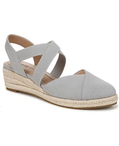 Lifestride Women's Kimball Wedge Espadrilles In Cloudy Grey Canvas Fabric