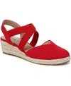 Lifestride Women's Kimball Wedge Espadrilles In Fire Red Canvas Fabric