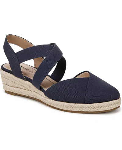 Lifestride Women's Kimball Wedge Espadrilles In Lux Navy Canvas Fabric