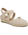 Lifestride Women's Kimball Wedge Espadrilles In Natural Gold Canvas Fabric