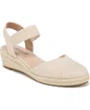 Lifestride Kimmie Womens Slip On Heeled Espadrille Heels In Beige Canvas