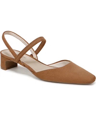 Lifestride Women's Lainey Pointed Toe Block Heel Pumps In Whiskey Tan Fabric