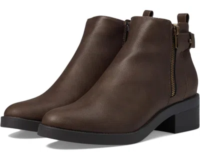 Lifestride Women's  Bonus Boots Chestnut Round Toe Block Heel Bootie Rhs6699 In Brown